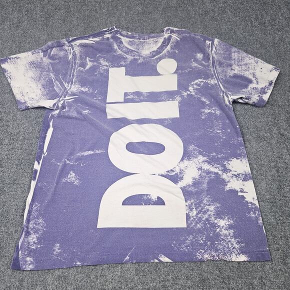 Y2K Nike Just Do It Tshirt Large Big Print Purple Marble Tie Dye Retro Athletic - Picture 3 of 6